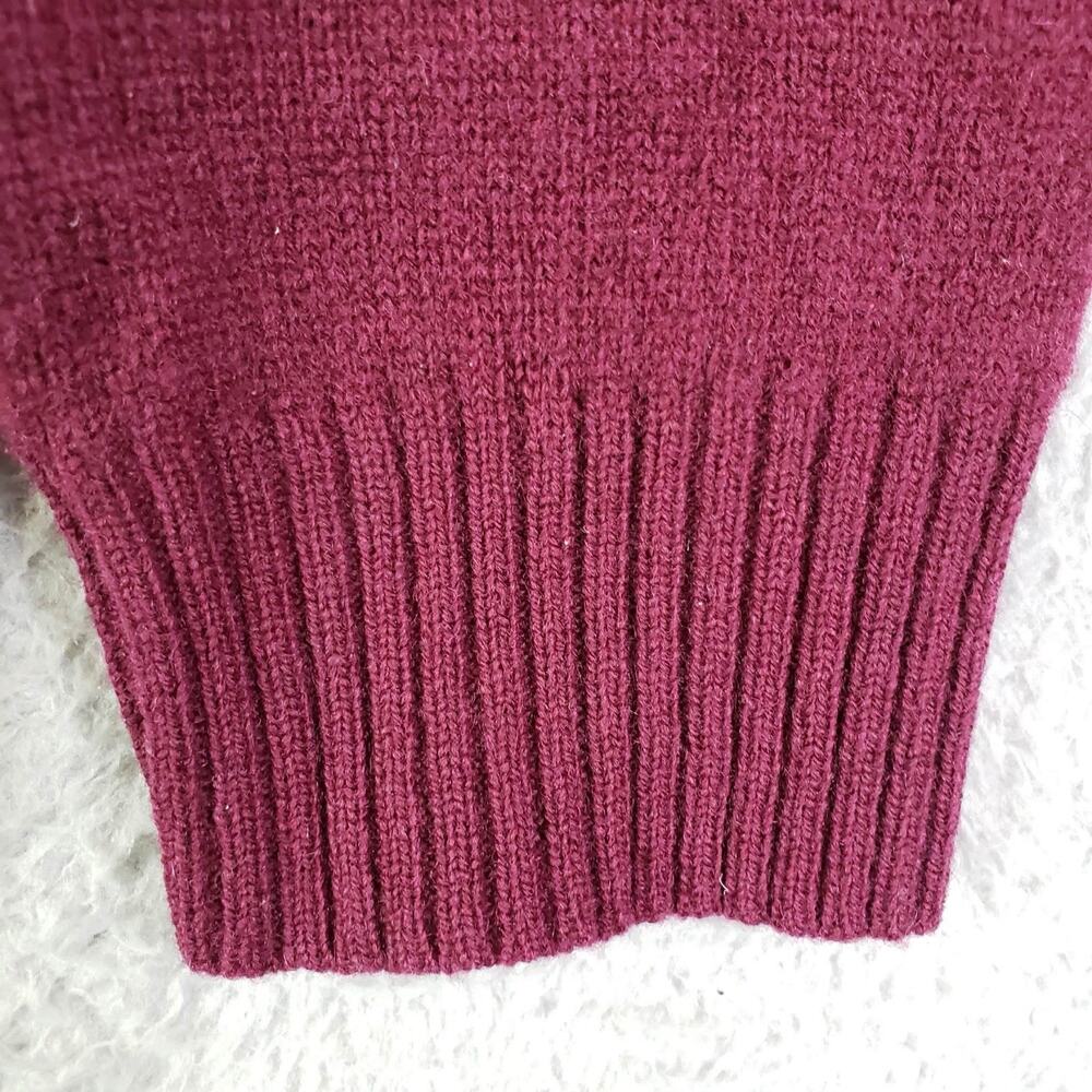 Vintage Woolrich Sweater Wool Knit Burgundy Crewneck Mens Size Large - Picture 4 of 9